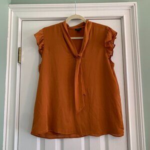 Ann Taylor Large Sleeveless Tie Copper Colored Top